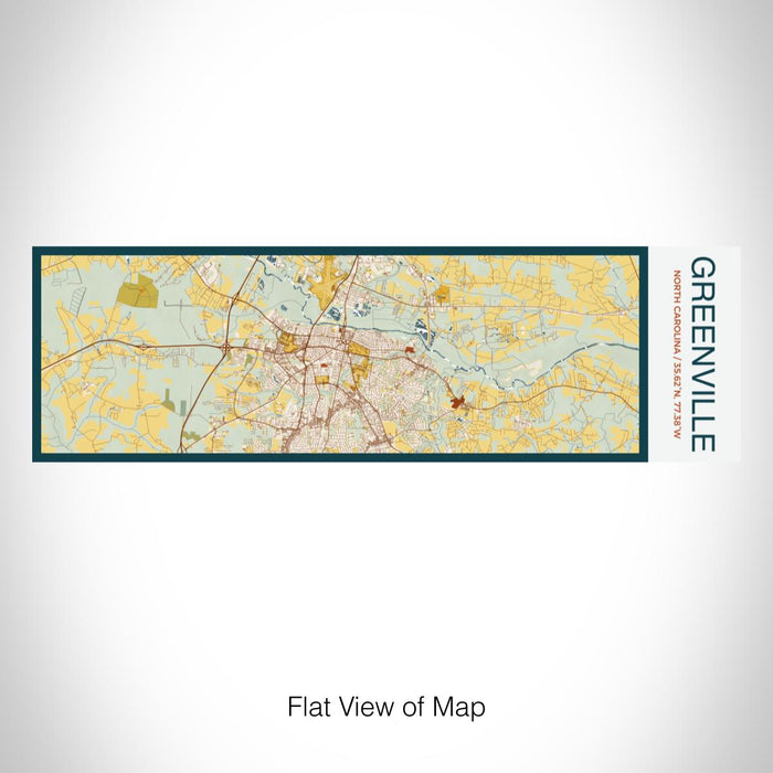 Rendered View of Greenville North Carolina Map on 10oz Stainless Steel Insulated Cup in Woodblock with Sliding Lid