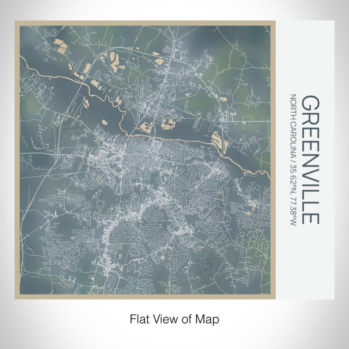 Rendered View of Greenville North Carolina Map on 17oz Stainless Steel Insulated Tumbler in Afternoon Map Style