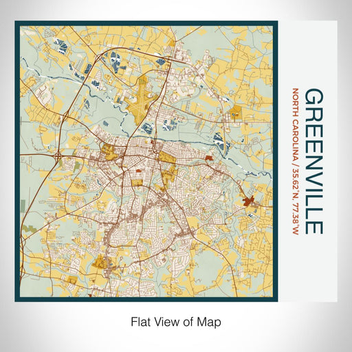 Rendered View of Greenville North Carolina Map on 17oz Stainless Steel Insulated Tumbler in Woodblock Map Style