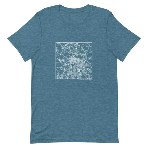 Greenville North Carolina  Map Unisex T-Shirt with City inscription in Heather Teal