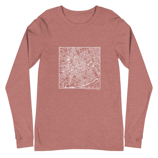 Greenville South Carolina  Map Unisex Long-Sleeve T-shirt with City inscription in Heather Mauve