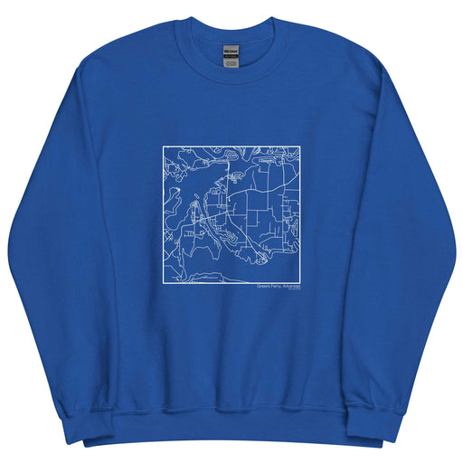 Greers Ferry Arkansas  Map Unisex Crewneck Sweater with City inscription in Royal Blue
