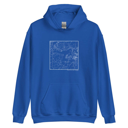 Greers Ferry Lake Arkansas  Map Unisex Hoodie Sweater with City inscription in Royal Blue