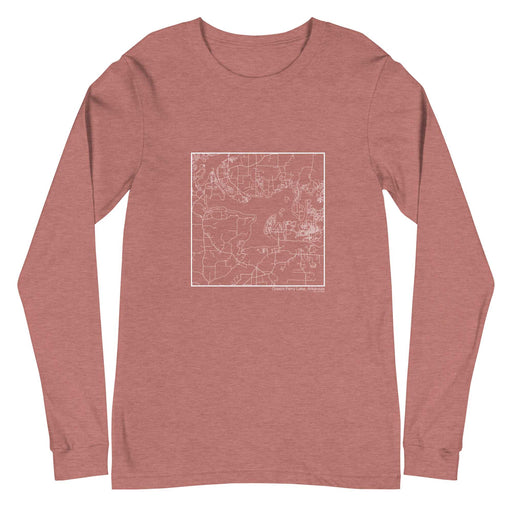 Greers Ferry Lake Arkansas  Map Unisex Long-Sleeve T-shirt with City inscription in Heather Mauve
