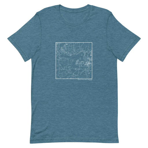 Greers Ferry Lake Arkansas  Map Unisex T-Shirt with City inscription in Heather Teal