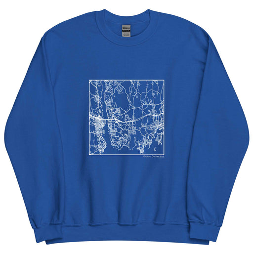 Groton Connecticut  Map Unisex Crewneck Sweater with City inscription in Royal Blue