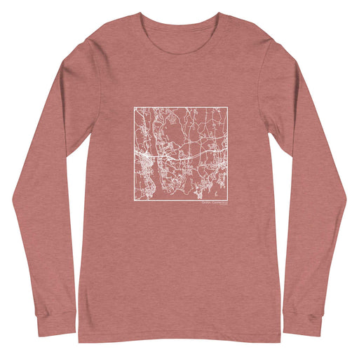 Groton Connecticut  Map Unisex Long-Sleeve T-shirt with City inscription in Heather Mauve