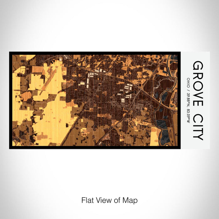 Rendered View of Grove City Ohio Map on 17oz Stainless Steel Insulated Bottle with printed ember style map