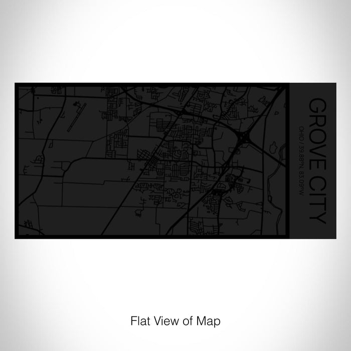 Rendered View of Grove City Ohio Map on 17oz Stainless Steel Insulated Cola Bottle in Stainless in Matte Black