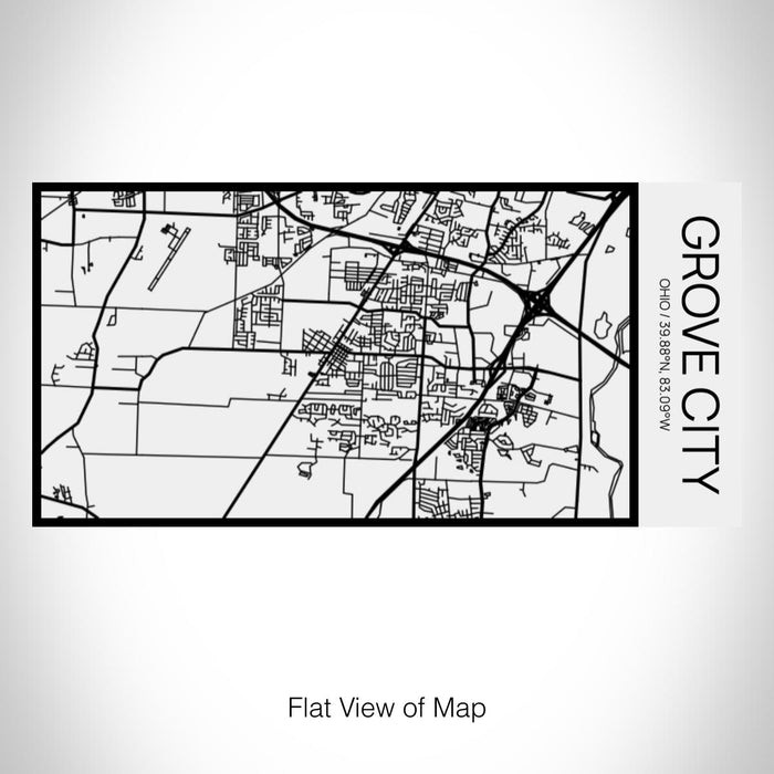 Rendered View of Grove City Ohio Map on 17oz Stainless Steel Insulated Cola Bottle in Stainless in Matte White
