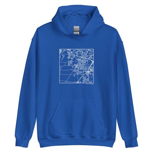 Grove City Ohio  Map Unisex Hoodie Sweater with City inscription in Royal Blue