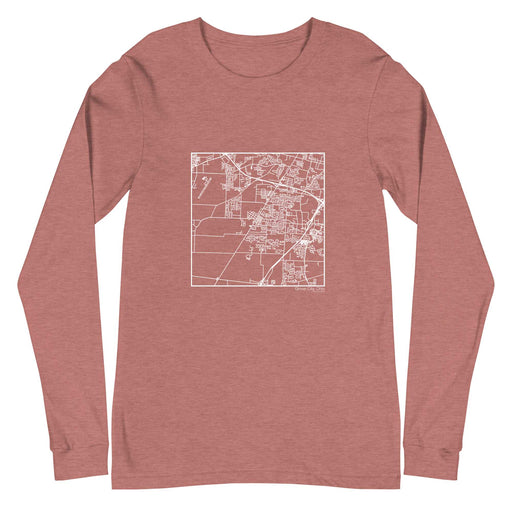 Grove City Ohio  Map Unisex Long-Sleeve T-shirt with City inscription in Heather Mauve