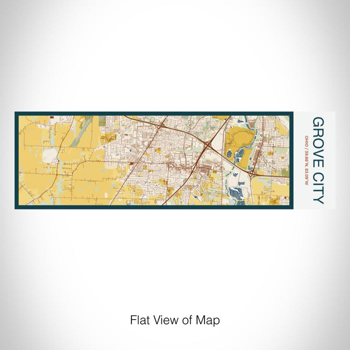 Rendered View of Grove City Ohio Map on 10oz Stainless Steel Insulated Cup in Woodblock with Sliding Lid