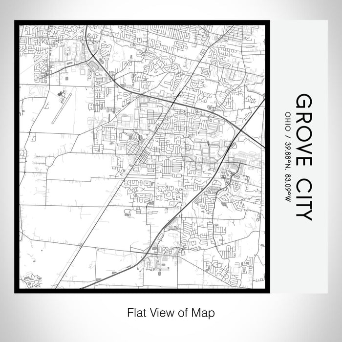 Rendered View of Grove City Ohio Map on 17oz Stainless Steel Insulated Tumbler in Classic Map Style