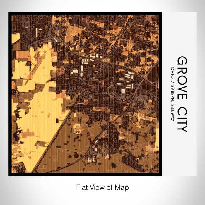 Rendered View of Grove City Ohio Map on 17oz Stainless Steel Insulated Tumbler in Ember Map Style