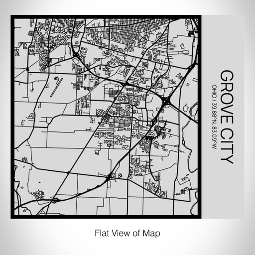 Rendered View of Grove City Ohio Map on 17oz Stainless Steel Insulated Tumbler in Tactile Lines with Succulent in Background