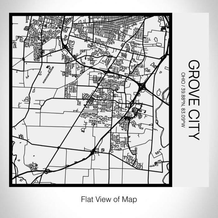 Rendered View of Grove City Ohio Map on 17oz Stainless Steel Insulated Tumbler in Matte White with Tactile Lines