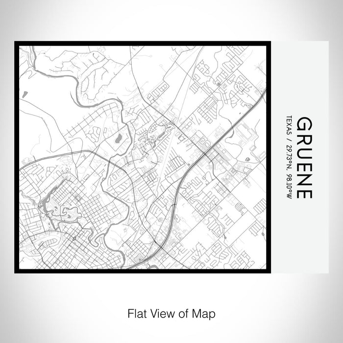 Rendered View of Gruene Texas Map on 20oz Stainless Steel Insulated Bottle with Bamboo Top with printed classic style map