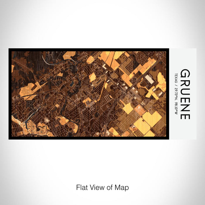 Rendered View of Gruene Texas Map on 17oz Stainless Steel Insulated Bottle with printed ember style map