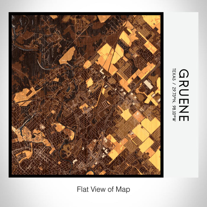 Rendered View of Gruene Texas Map on 17oz Stainless Steel Insulated Tumbler in Ember Map Style