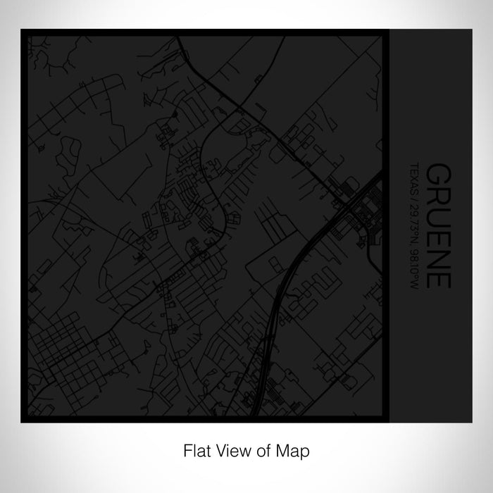Rendered View of Gruene Texas Map on 17oz Stainless Steel Insulated Tumbler in Matte Black with Tactile Lines