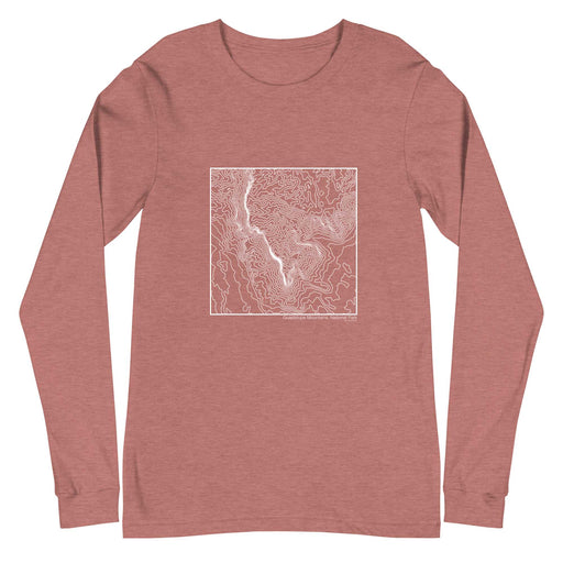 Guadalupe Mountains National Park Topographic  Map Unisex Long-Sleeve T-shirt with City inscription in Heather Mauve