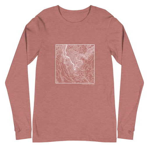 Guadalupe Peak Texas Topographic  Map Unisex Long-Sleeve T-shirt with City inscription in Heather Mauve