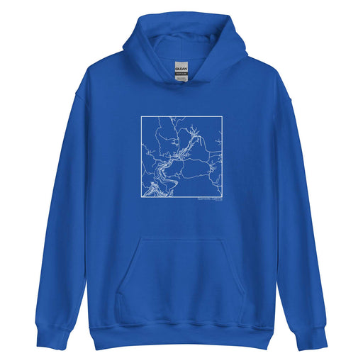 Guerneville California  Map Unisex Hoodie Sweater with City inscription in Royal Blue