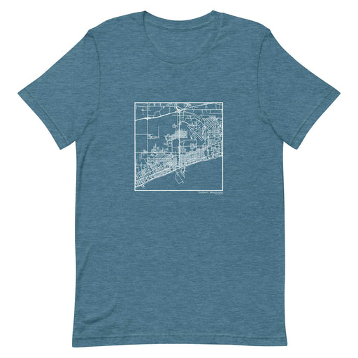 Gulfport Mississippi  Map Unisex T-Shirt with City inscription in Heather Teal