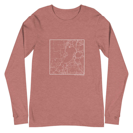 Gull Lake Minnesota  Map Unisex Long-Sleeve T-shirt with City inscription in Heather Mauve