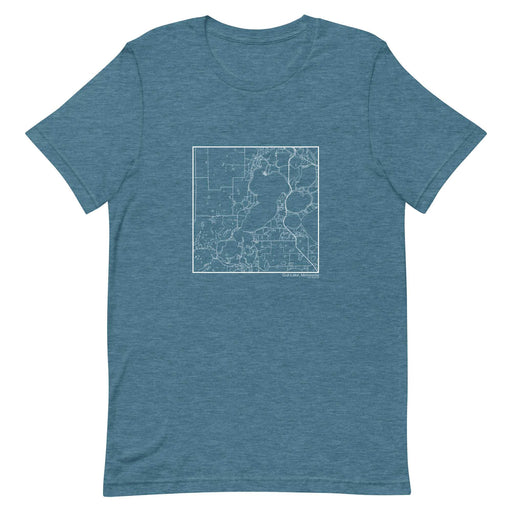 Gull Lake Minnesota  Map Unisex T-Shirt with City inscription in Heather Teal