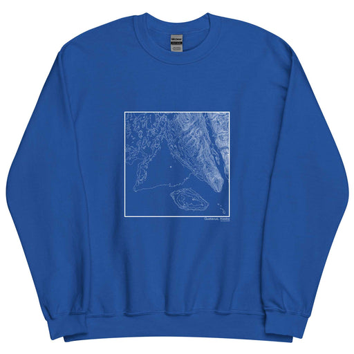 Gustavus Alaska Topographic  Map Unisex Crewneck Sweater with City inscription in Royal Blue