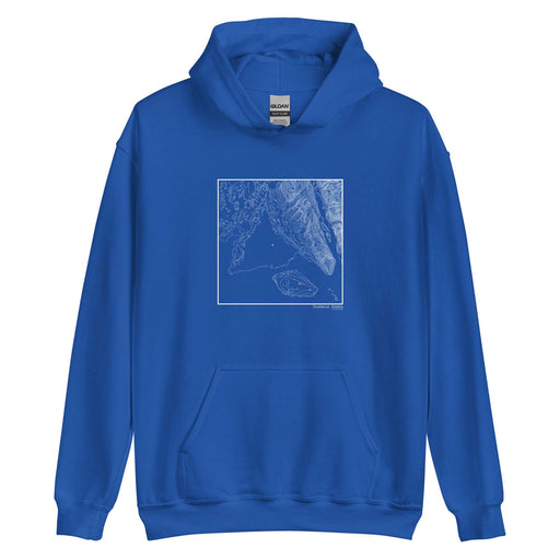 Gustavus Alaska Topographic  Map Unisex Hoodie Sweater with City inscription in Royal Blue