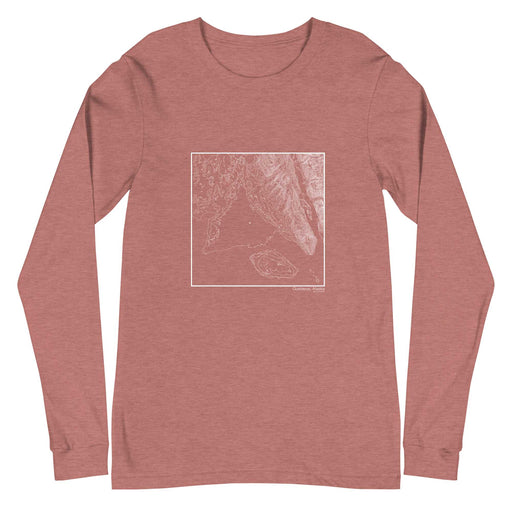 Gustavus Alaska Topographic  Map Unisex Long-Sleeve T-shirt with City inscription in Heather Mauve