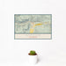 12x18 Gypsum Colorado Map Print Landscape Orientation in Woodblock Style With Small Cactus Plant in White Planter