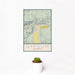 12x18 Gypsum Colorado Map Print Portrait Orientation in Woodblock Style With Small Cactus Plant in White Planter