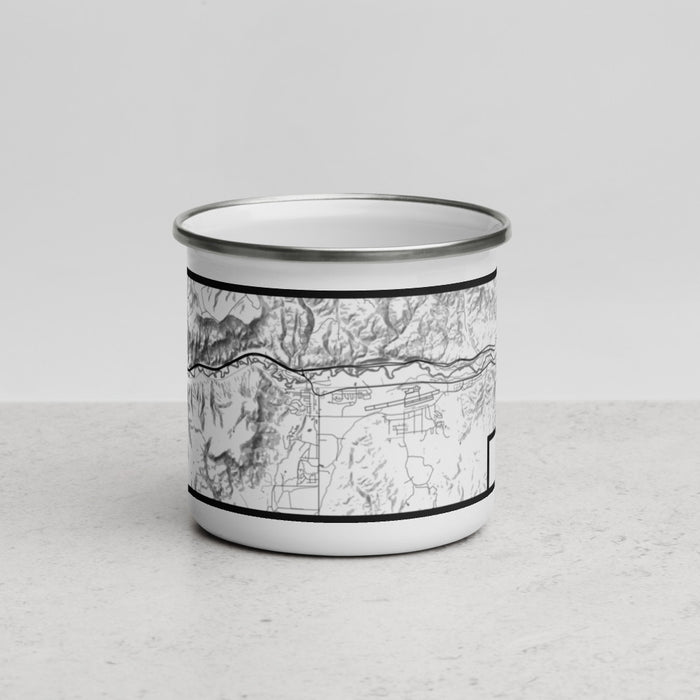 Front View Custom Gypsum Colorado Map Enamel Mug in Classic