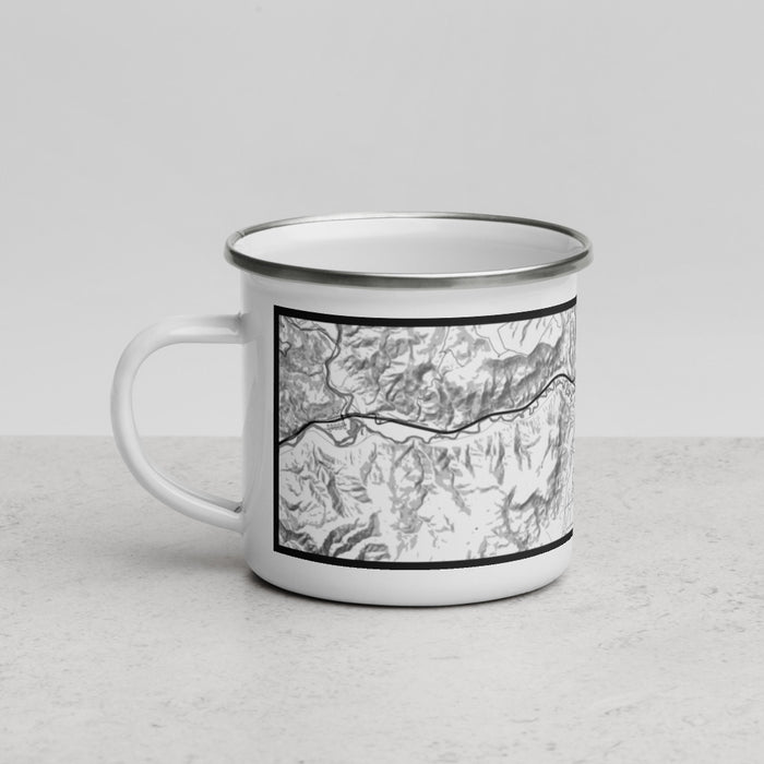 Left View Custom Gypsum Colorado Map Enamel Mug in Classic