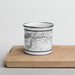 Front View Custom Gypsum Colorado Map Enamel Mug in Classic on Cutting Board