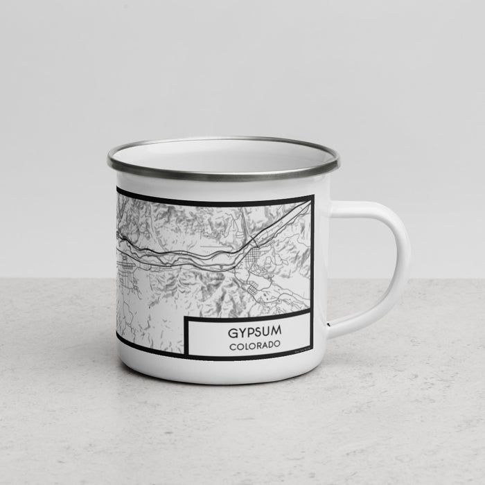 Right View Custom Gypsum Colorado Map Enamel Mug in Classic