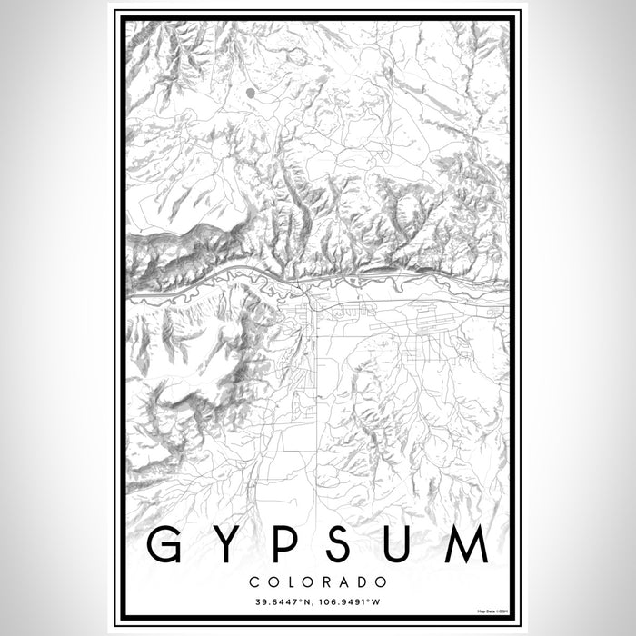 Gypsum Colorado Map Print Portrait Orientation in Classic Style With Shaded Background