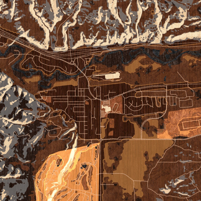 Gypsum Colorado Map Print in Ember Style Zoomed In Close Up Showing Details