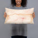 Person holding 20x12 Custom Gypsum Colorado Map Throw Pillow in Watercolor