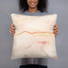 Person holding 18x18 Custom Gypsum Colorado Map Throw Pillow in Watercolor