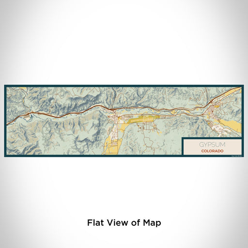Flat View of Map Custom Gypsum Colorado Map Enamel Mug in Woodblock