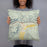 Person holding 18x18 Custom Gypsum Colorado Map Throw Pillow in Woodblock
