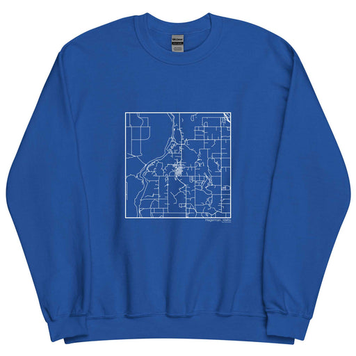Hagerman Idaho  Map Unisex Crewneck Sweater with City inscription in Royal Blue