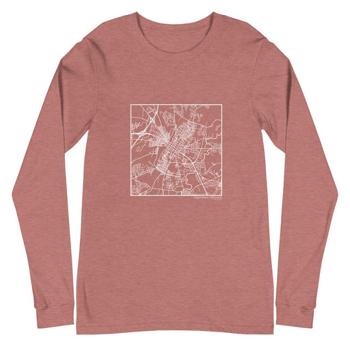 Hagerstown Maryland  Map Unisex Long-Sleeve T-shirt with City inscription in Heather Mauve
