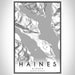 Haines Alaska Map Print Portrait Orientation in Classic Style With Shaded Background