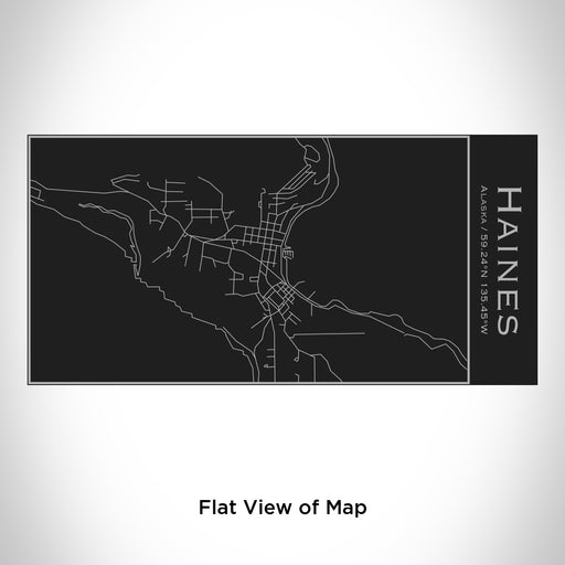 Rendered View of Haines Alaska Map Engraving on 17oz Stainless Steel Insulated Cola Bottle in Black